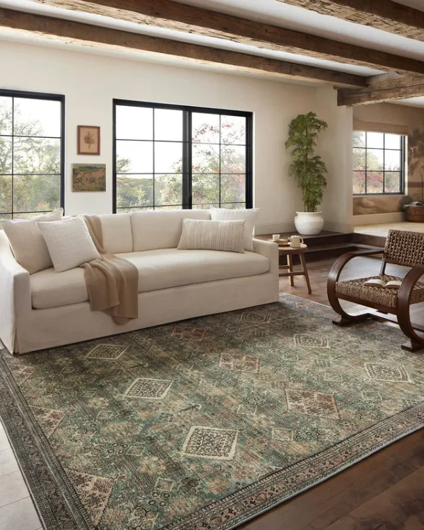 Magnolia Home by Joanna Gaines x Loloi Sinclair Machine Washable Turquoise / Multi Area Rug Rug Size: Rectangle 2'3" x 3'9"