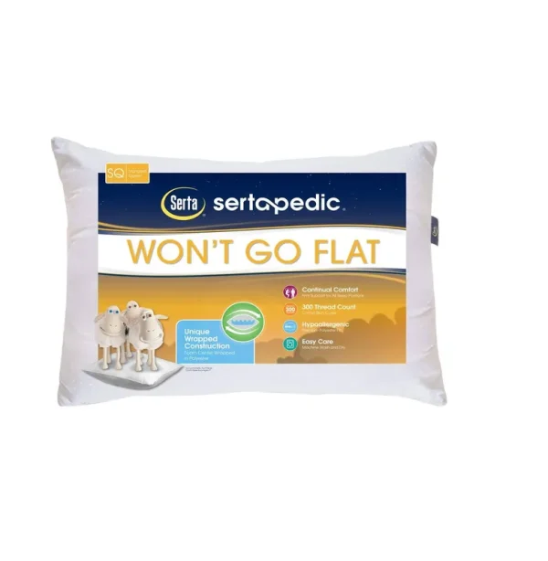 SertaPedic Won't Go Flat Pillows, Set of 2 Standard/Queen