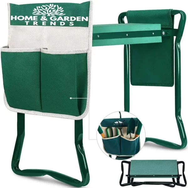 H> Garden Kneeler and Seat, Foldable Garden Stool Heavy Duty Gardening Bench for Kneeling