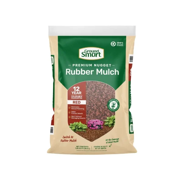 GroundSmart 78.4 Cu. ft. Rubber Mulch Red