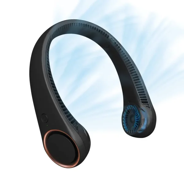 cIVPOWER Portable Neck Fan, Hands Free Bladeless Cooling Personal Fan,3 Speeds Adjustment,78 Air Outlet, Headphone Design, Rechargeable, USB Powered