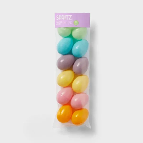 12ct Fillable Easter Plastic Eggs Pastel - Spritz