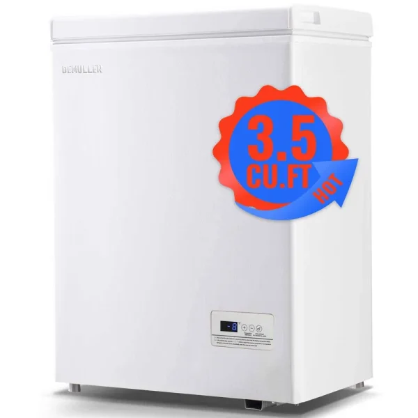 DEMULLER Mini Deep Freezer Top Open Door Compact Freezer Chest Freezer White