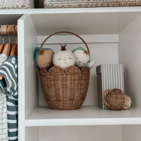 Olli Ella Rattan Tulip Carry Basket | Natural