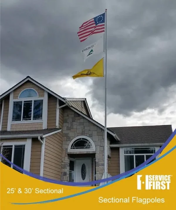 25' or 30' Delta Sectional Flagpole (Silver) 30' Sectional Flagpole Kit / No Thanks