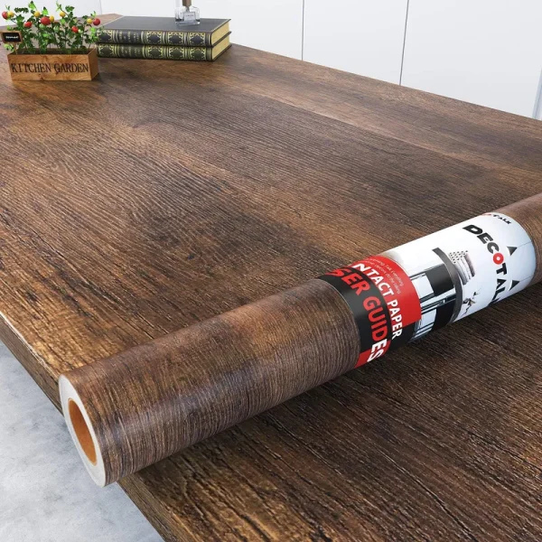 Decotalk Contact Paper Wood Grain Peel and Stick Vintage Wallpaper Self Adhesive Removable Waterproof Wallpaper for Countertops, Drawer Liner