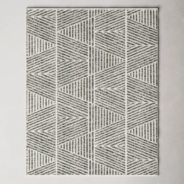 Brylee Geometric Gray Indoor/Outdoor Area Rug AllModern Rug Size: Rectangle 54x22 x 7