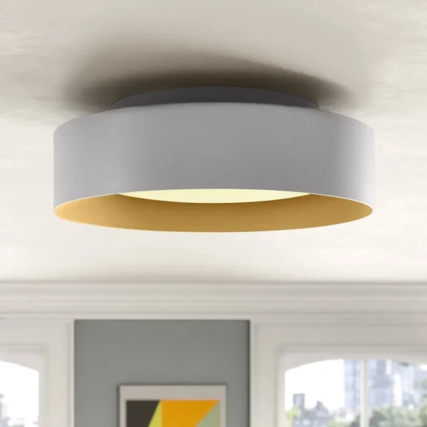 Davyn 3 - Light 16&& Flush Mount Latitude Run Shade Color: White/Gold