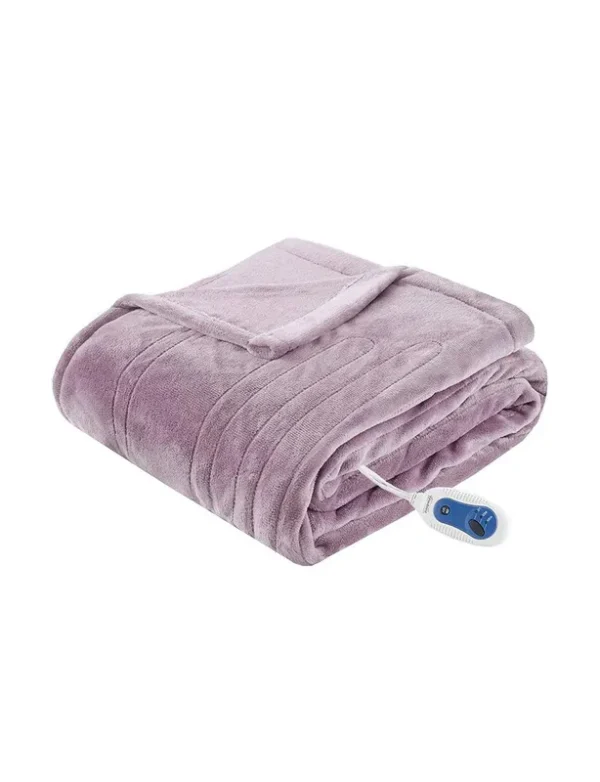 Beautyrest Heated Plush Throw - Lavender