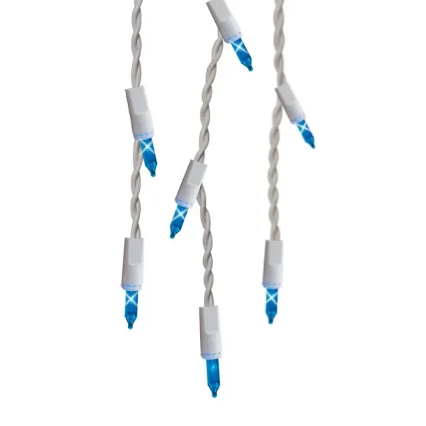 GE String-A-Long 300-Count Constant Blue Mini Incandescent Plug-In Christmas Icicle Lights 61514LO