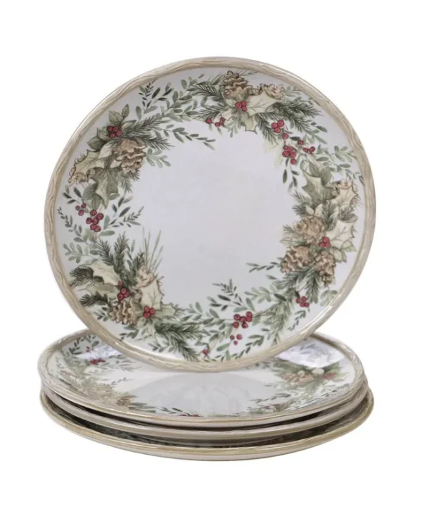 Certified International Holly and Ivy Dinner Plates (Set of 4)