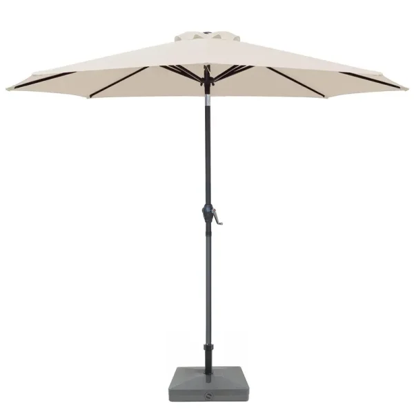 Greesum 9ft Patio Umbrella Outdoor Market Table Umbrella with Push Button Tilt, Crank and 8 Sturdy Ribs for Garden, Lawn,Backyard & Pool