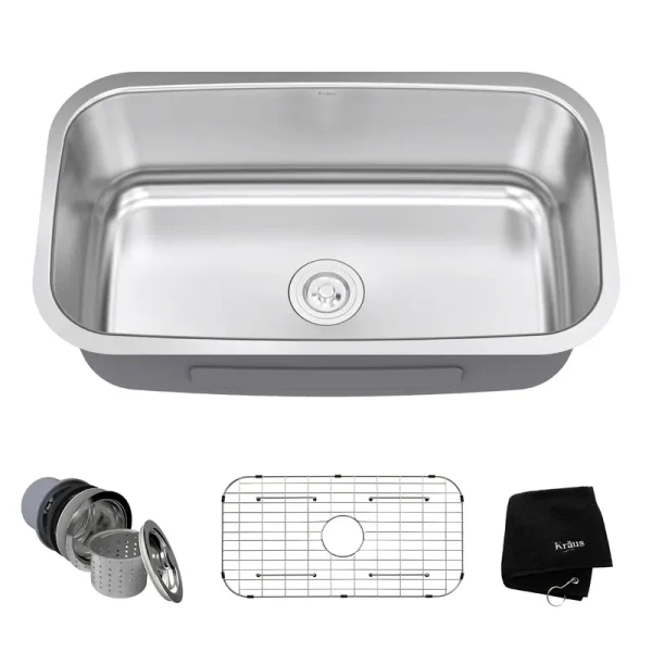 Kraus Stainless Steel Single Bowl Undermount Kitchen Sink