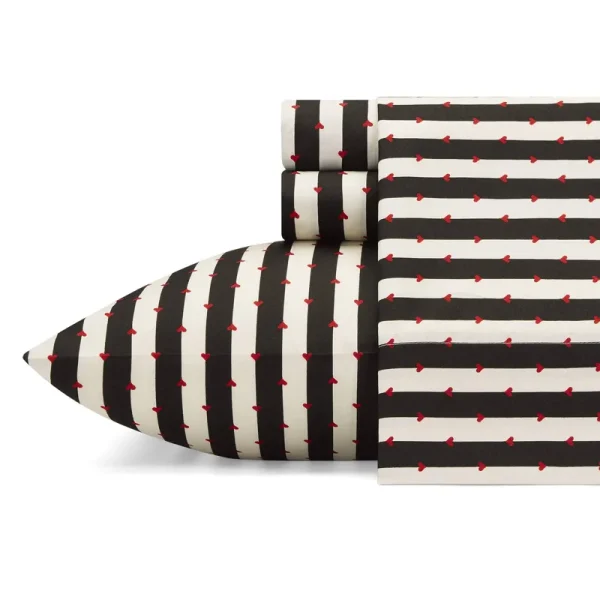 Betsey Johnson Wonderland Stripe Black Full Sheet Set