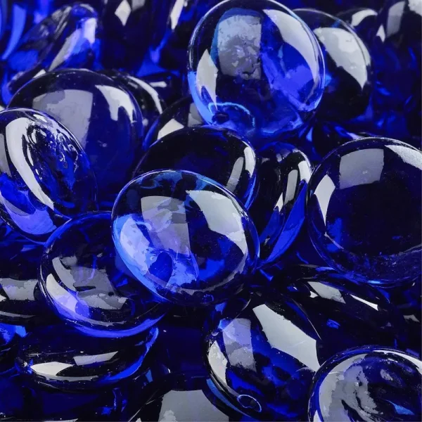 10 lbs. Deep Sea Blue Fire Glass Beads for Indoor and Outdoor Fire Pits or Fireplaces