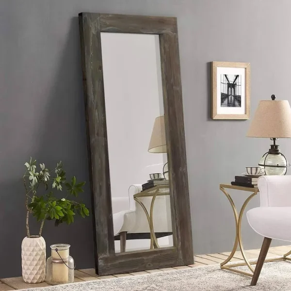 Trvone Full Length Mirror Floor Mirror Oil Rubbed Bronze Frame, Hanging Vertically or Horizontally or Leaning Against Wall, Large Bedroom Mirror