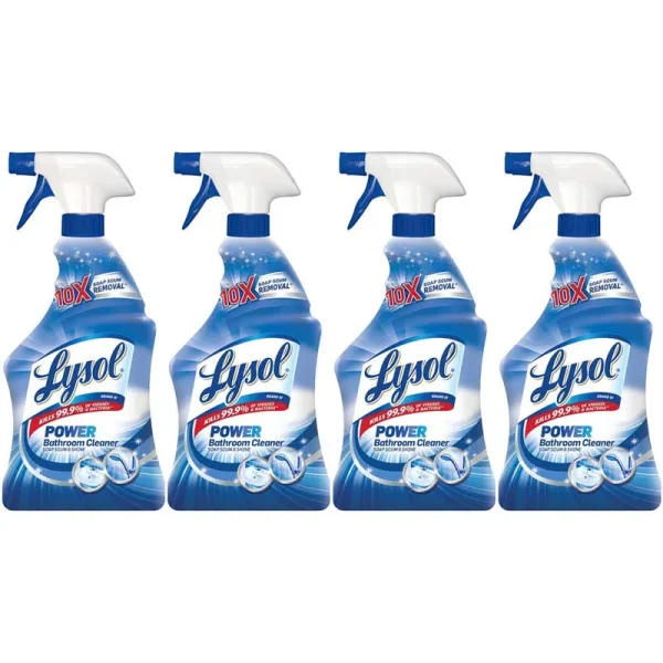 Lysol Power Bathroom Foamer Spray, 22 fl oz (Pack of 4)