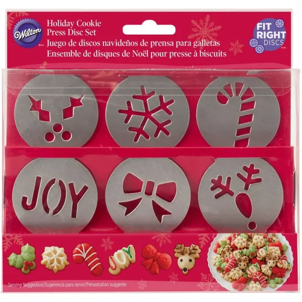 Wilton 6 Piece Holiday Cookie Press Disc Set