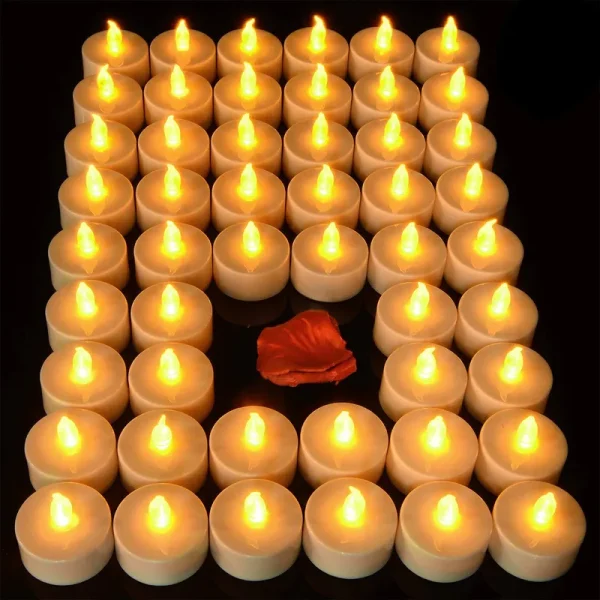 Pandaing Lasts 2x Longer Flameless Tealight Candles 24 Pack Batteries Included Realistic Tea Lights Flickering Bright Tealights at MechanicSurplus.com