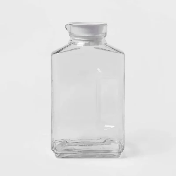 64oz Glass Straight Side Pitcher with Lid - Threshold