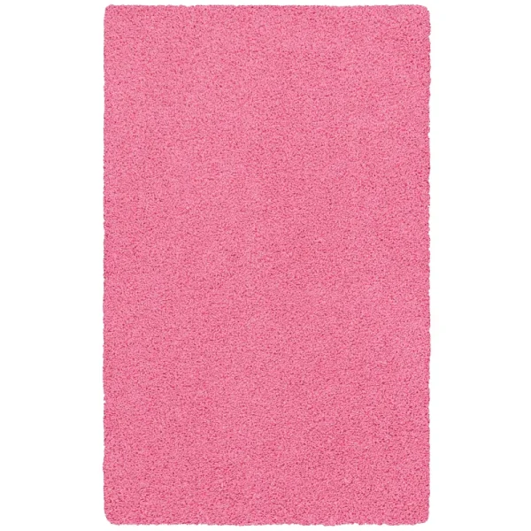 Mainstays Transitional Solid Pink Indoor Youth Shag Area Rug, 3' x 4'8"