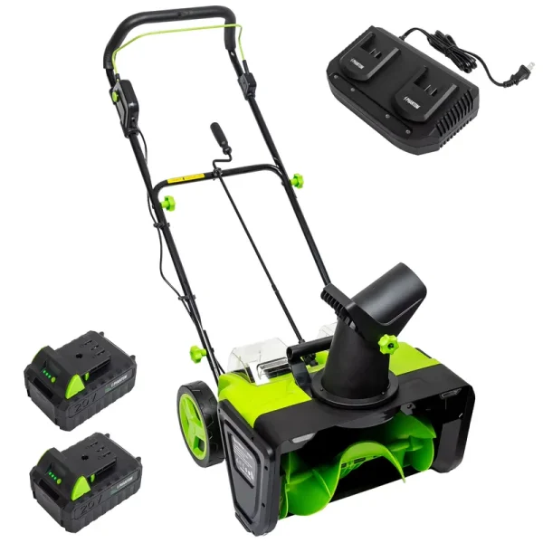 Cordless Snow Shovel, 20V Battery Powered Snow Blower, Lightweight Electric Snow Thrower with Adjustable Handle, Directional Plate, Perfect for Patios, Decks, Walkways, and Driveways (20 in)