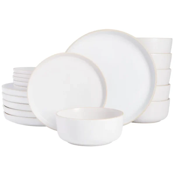 Gibson Home Zuma 18-Piece Stoneware Dinnerware Set White