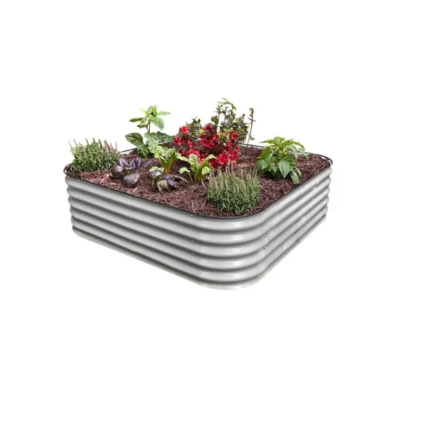 VegHerb Metal Raised Garden Bed Frame It All Color: Ivory White