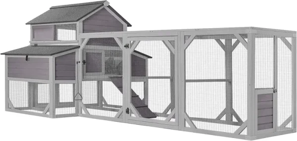 Aivituvin Chicken Coop Extra Large Chicken House Outdoor Poultry Cage for 8 - 10 Chickens