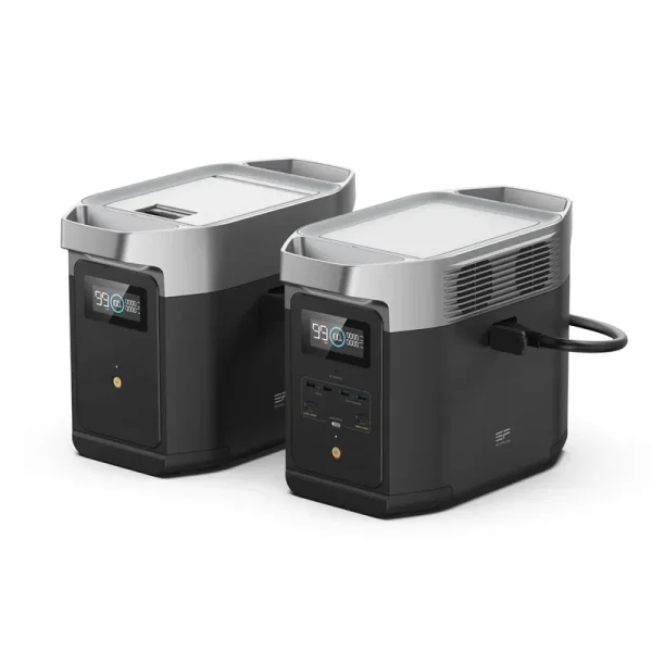 Ecoflow Portable Power Station DELTA2 with Smart Extra Battery, Expand Capacity from 1024wh to 2048wh, 2200W Solar Generator for Home Backup, Emergency, Outdoor Camping