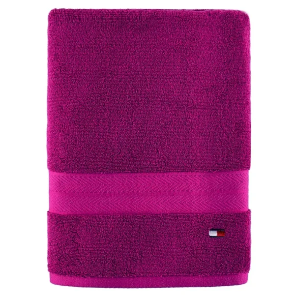 Tommy Hilfiger Modern American 30" x 54" Cotton Bath Towel - Raspberry