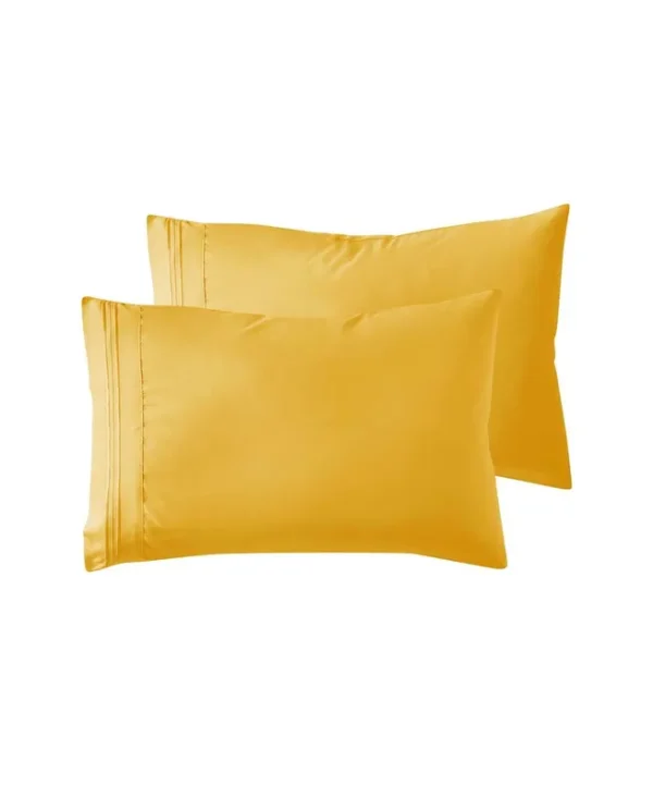 Nestl Luxury Soft Microfiber King Size Pillowcases, Set of 2, Yellow