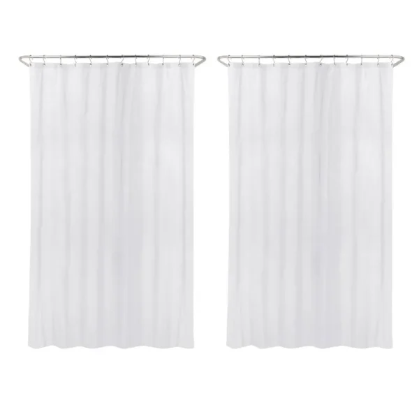 2pk Waterproof Fabric Heavy Weight Shower Liner White - Made by Design