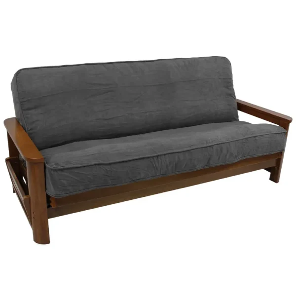 Blazing Needles Solid MicroSuede Double Corded 8 to 9-Inch Full Futon Cover