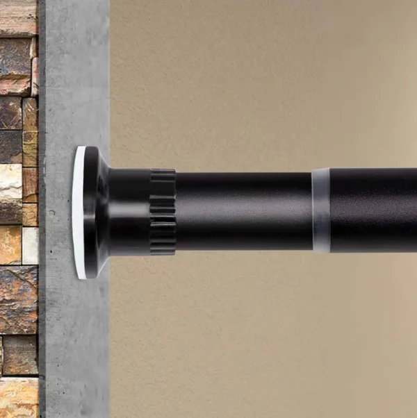 ASHLEYRIVER Room Divider Tension Curtain Rod,Adjustable Window Curtain Rod,No Drilling,Very Secure,Long Tension Rod-83-122 inch,Black