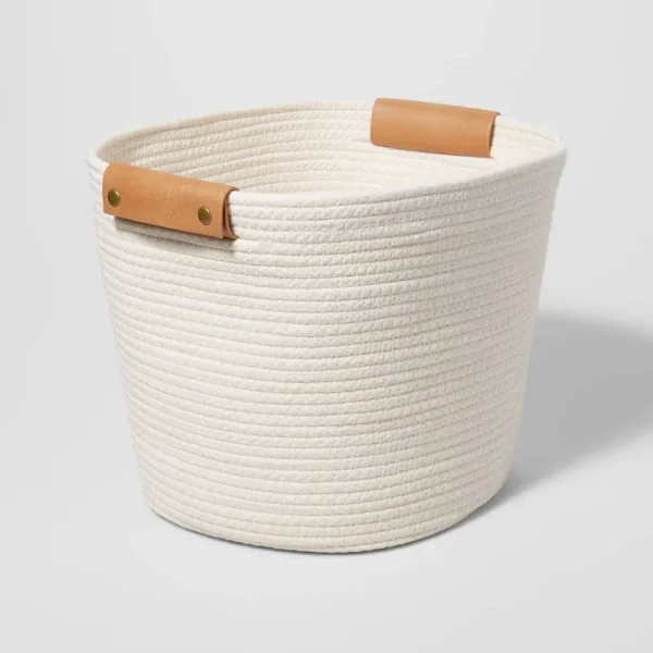Threshold 13" Square Base Tapered Basket, Cream