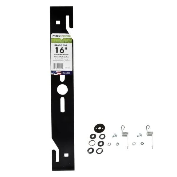 Maxpower 330100B 16" Universal Power Rake/Dethatcher Lawn Mower Blade, Black