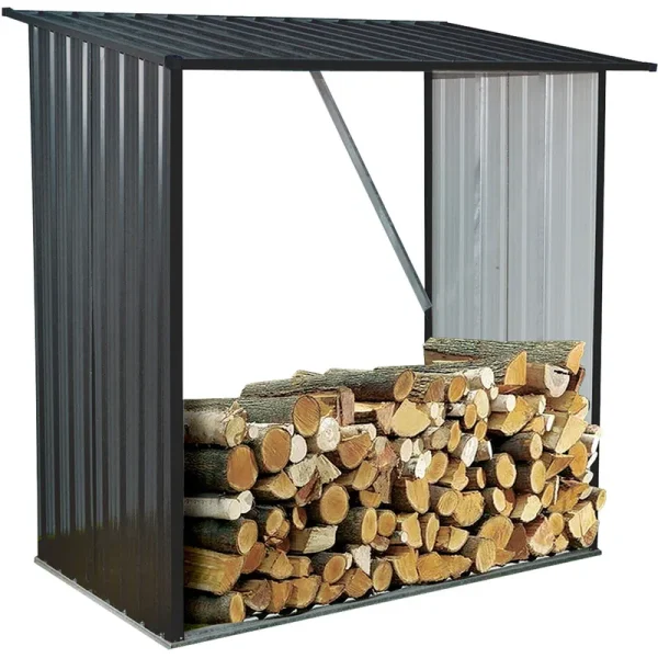 Hanover Galvanized Steel Firewood Storage Rack
