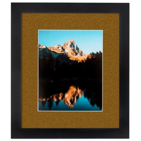 ArtToFrames 16x16 inch Matted Picture Frame with 12x12 inch Single Mat Photo Opening Framed in 1.25 inch Satin Black and 2 inch Coronado Mat (FWM-3926