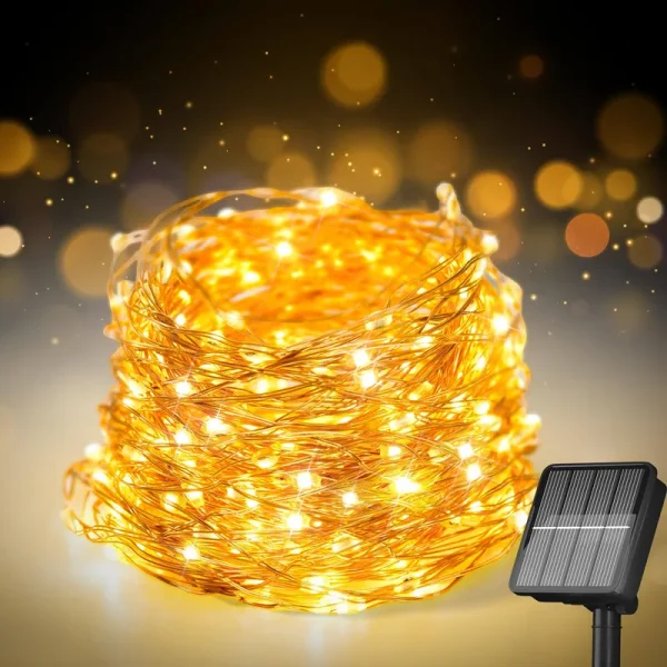 Solar String Lights for Outside, 72ft 200 LED Solar Fairy Lights with 8 Modes, Solar Powered Fairy Lights Waterproof for Christmas Tree Garden Party