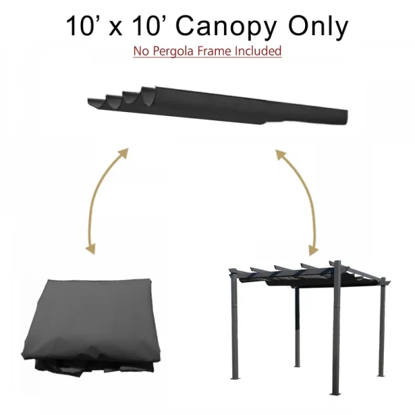 Morgan Outdoor 10 ft. x 10 ft. Pergola Gray Sun Shade Canopy