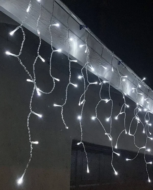 672 LED Christmas Icicle Lights, Pure White