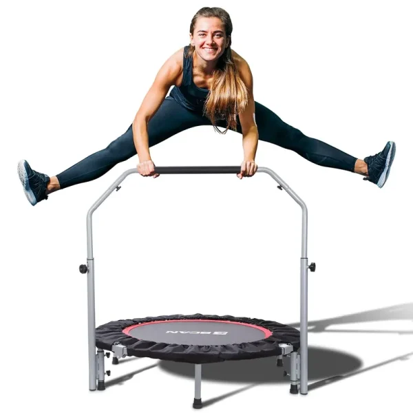 BCAN 40 Foldable Mini Trampoline with Adjustable Foam Handle