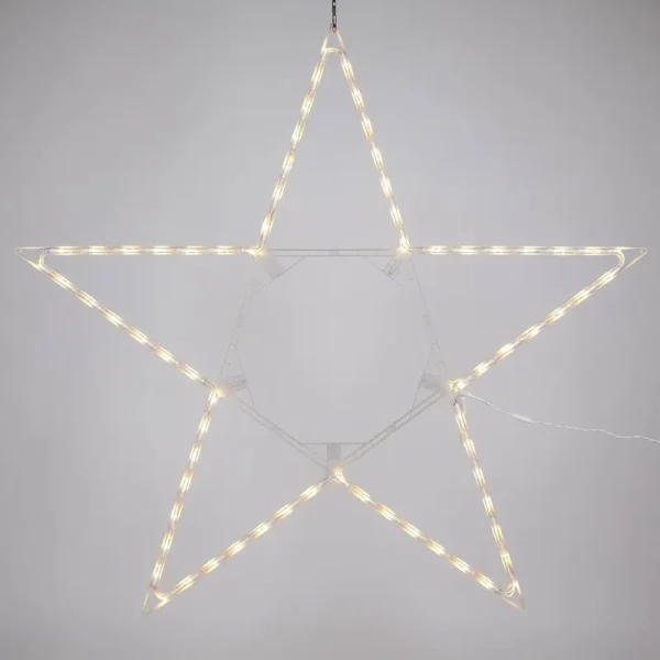 Kringle Traditions 48�� 5-Pt Folding Star Decoration Warm White LED Lights Outdoor Christmas Decor