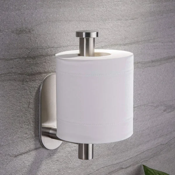 YIGII Toilet Paper Holder Self Adhesive - Adhesive Toilet Roll Holder No Drilling for Bathroom Stainless Steel Brushed