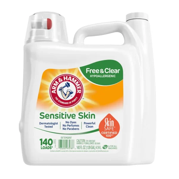 Arm & Hammer Sensitive Skin Free & Clear 140 Loads Liquid Laundry Detergent 140 fl oz