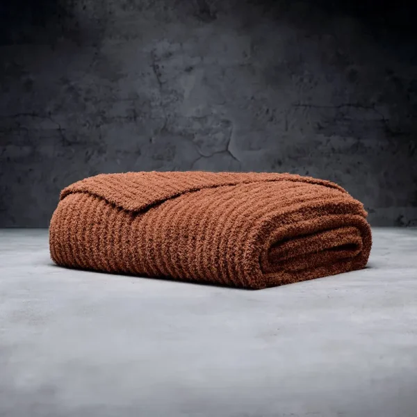 LUXOME Ultra Plush Throw Blanket | Super Soft | 50"x70" | Viscose from Bamboo Blend | Clay (Orange)
