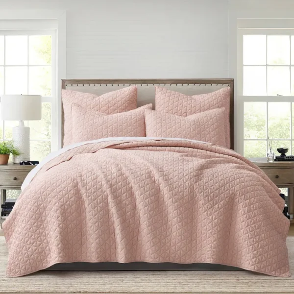 Rowan Blush King Quilt Set- Homthreads by Levtex Home