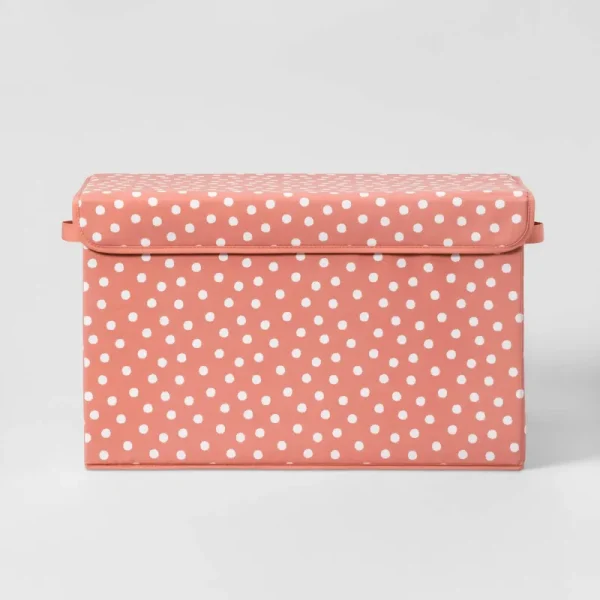 Pillowfort Rectangle Dot Storage Bin Large Rose Pink | Target