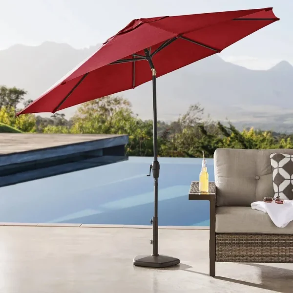 Member's Mark 10' Red Market Umbrella with Premium Sunbrella Fabric